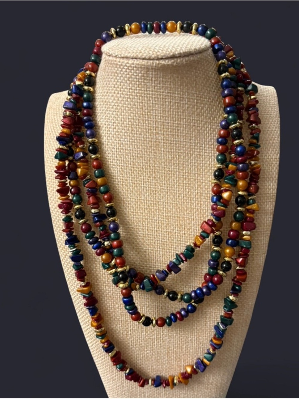 🦖5 for $20  | Multicolor Beaded Layered Necklaces (2)- Women Jewelry-faux stone